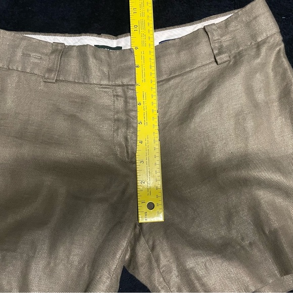 COPY - J. Crew Linen Shorts Tan Gold Metallic Size 4 - Picture 6 of 6